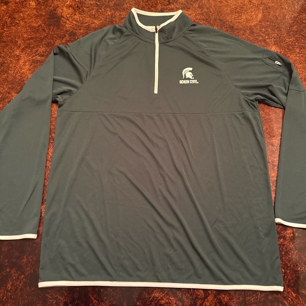 Michigan state Colosseum Green Zip Up Sweater